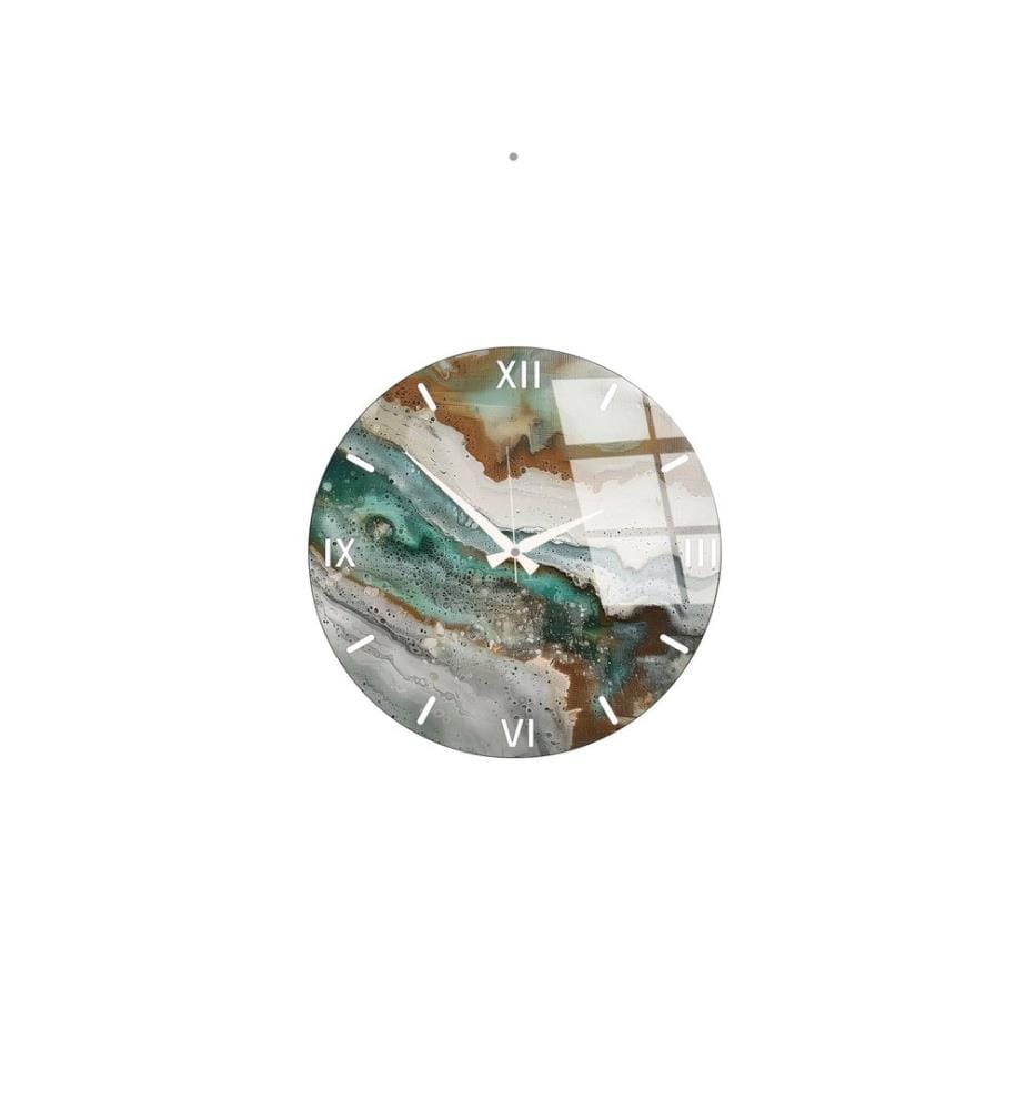 Wanduhr aus Glas – mehrfarbig