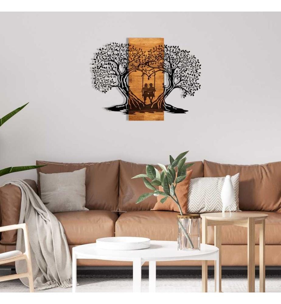 Décoration murale en bois - Noyer/Noir