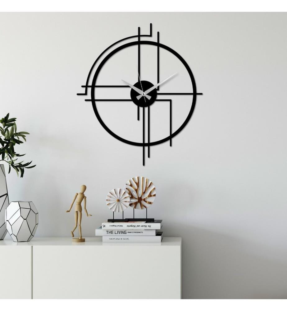 Metal Wall Clock - Black