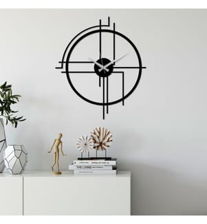 Horloge murale en métal - Noir