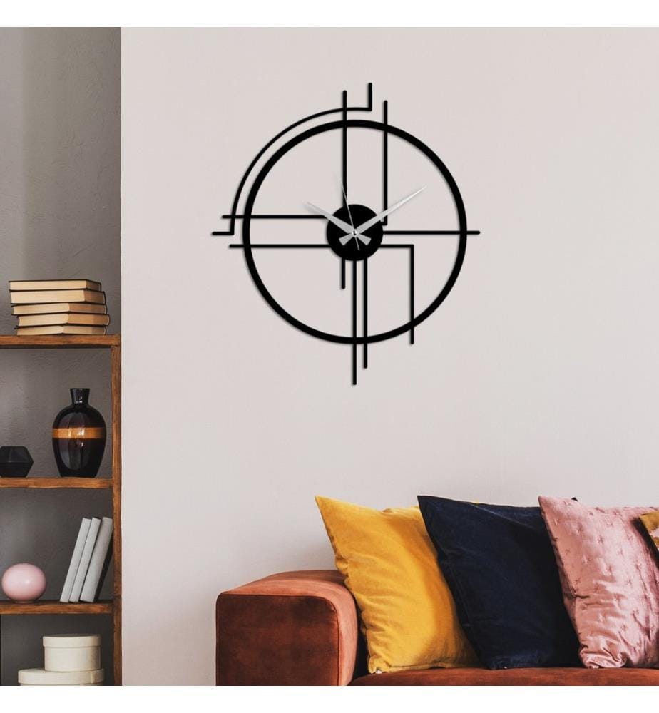 Metal Wall Clock - Black