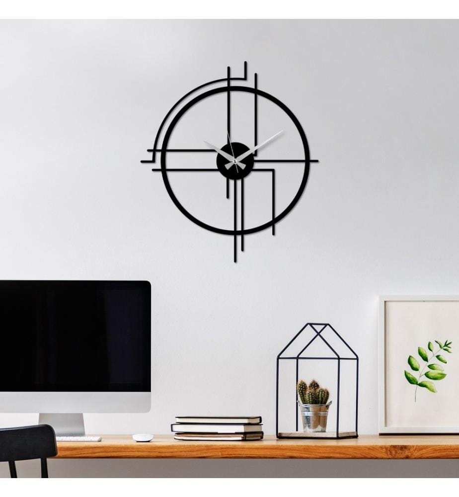 Metal Wall Clock - Black