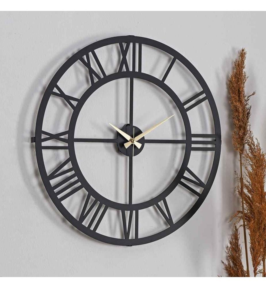 Metal Wall Clock - Black