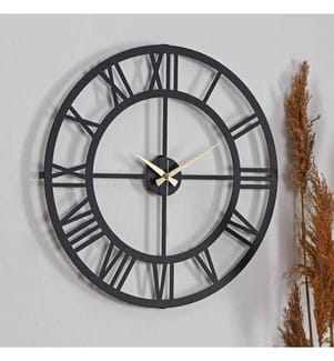 Horloge murale en métal - Noir