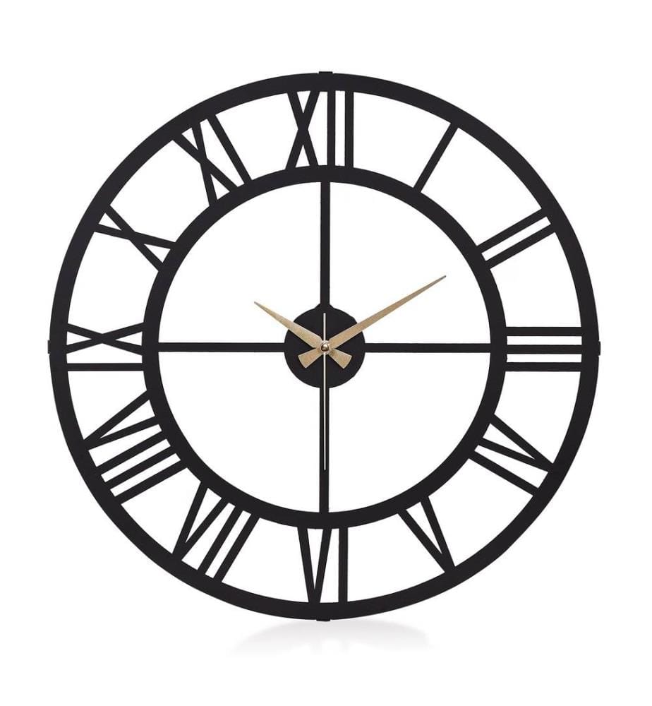 Metal Wall Clock - Black