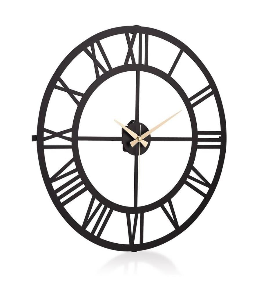 Metal Wall Clock - Black