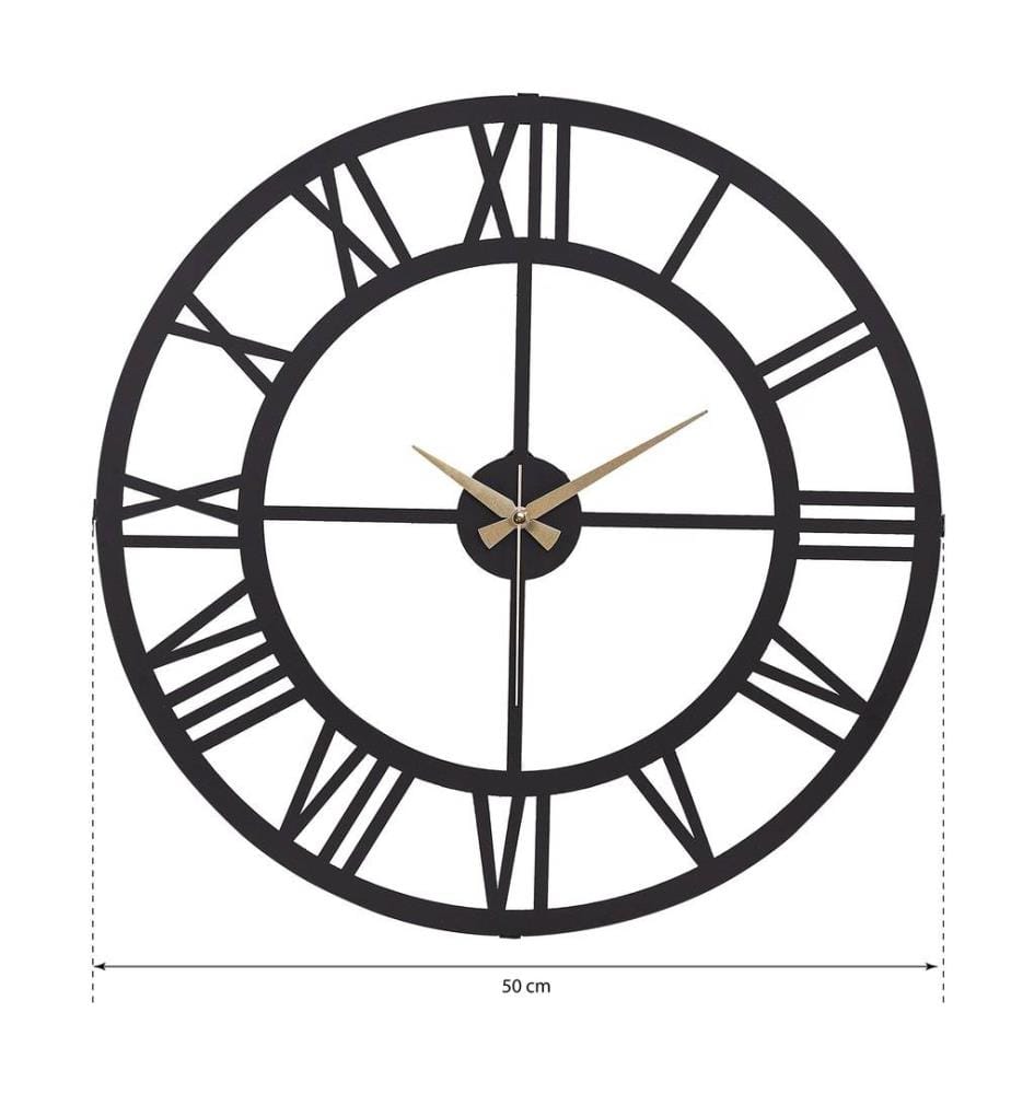 Metal Wall Clock - Black