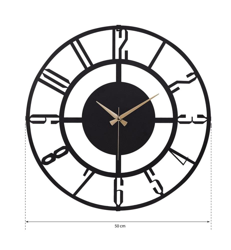 Metal Wall Clock - Black