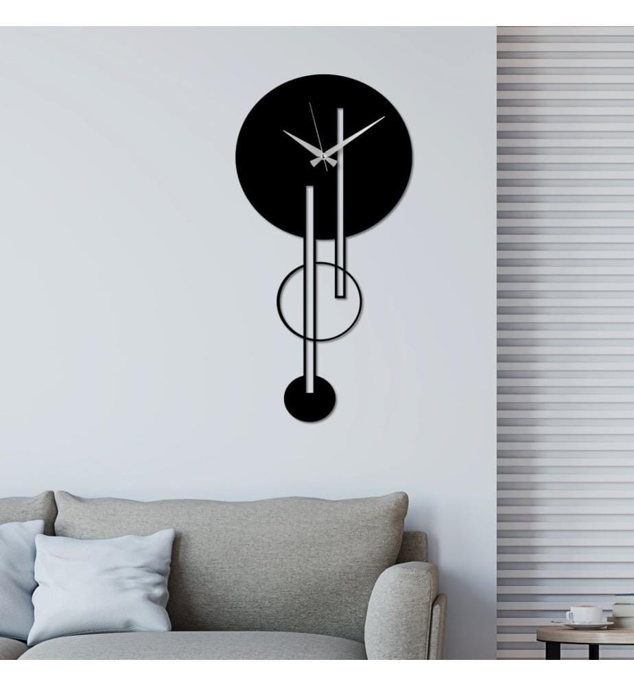 Metal Wall Clock - Black