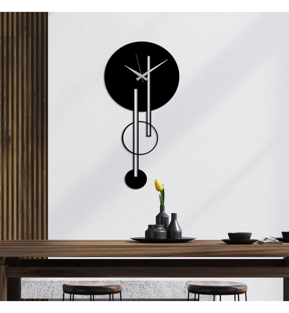 Metal Wall Clock - Black