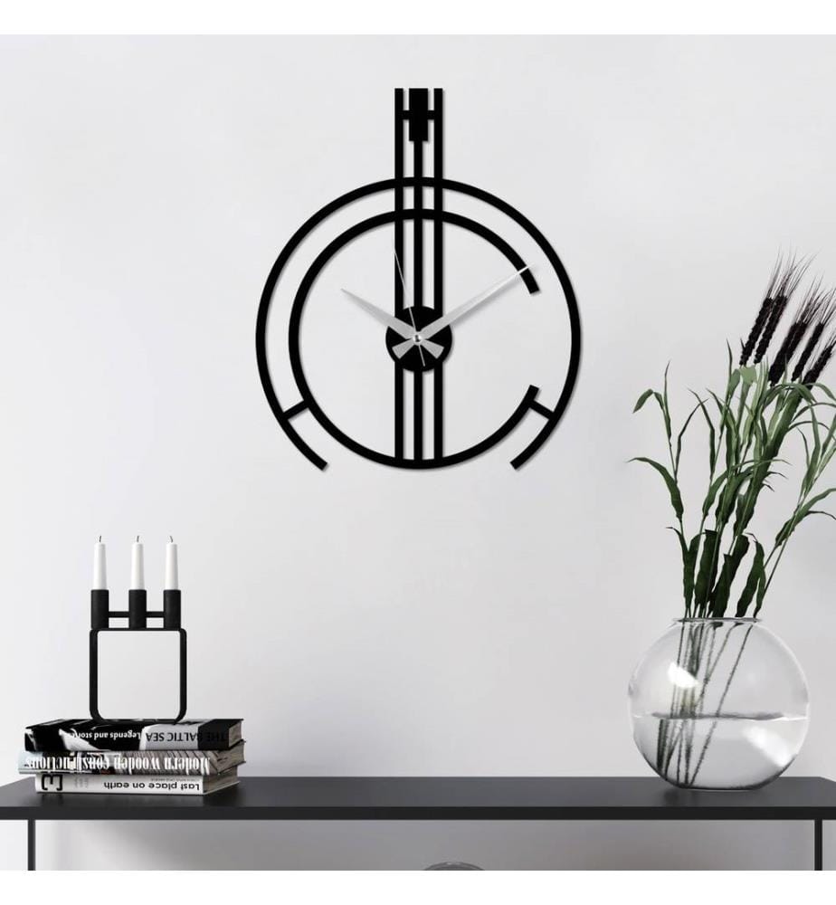 Horloge murale en métal - Noir
