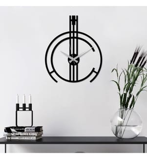 Horloge murale en métal - Noir
