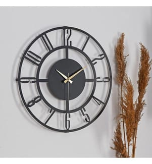 Horloge murale en métal - Noir