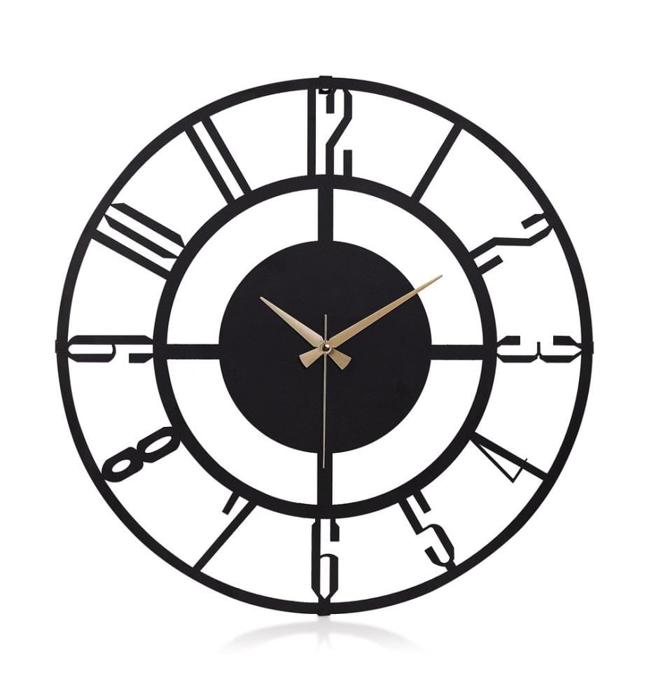 Horloge murale en métal - Noir
