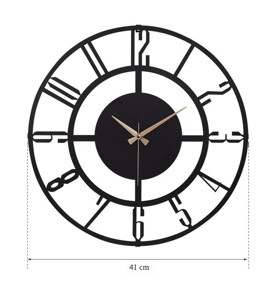 Horloge murale en métal - Noir