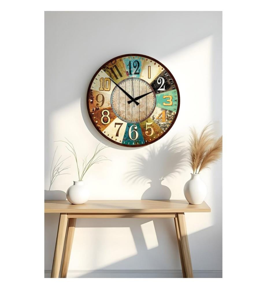 Wanduhr aus MDF – mehrfarbig