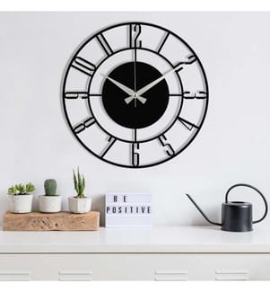 Horloge murale en métal - Noir