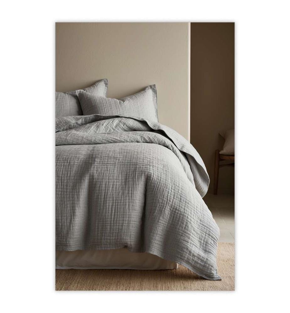 Bettwäsche-Set 160 x 210 cm + 65 x 100 cm - Grau