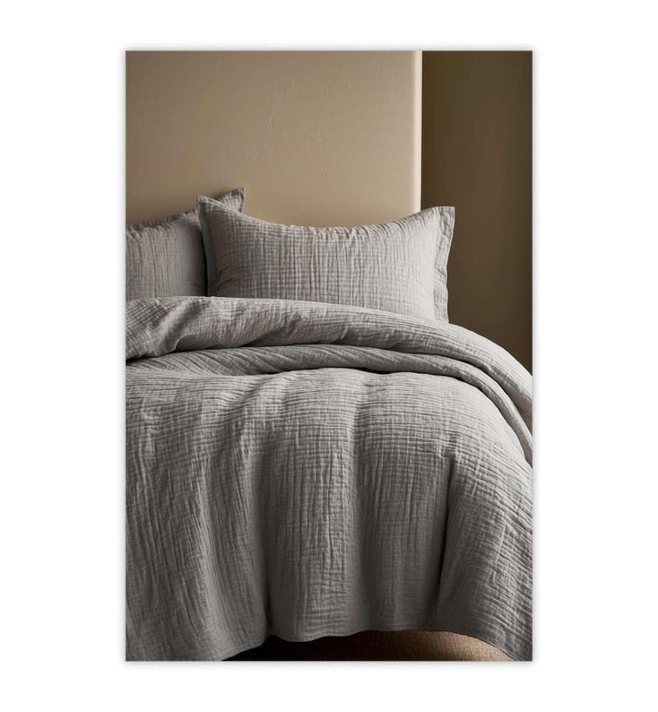 Bettwäsche-Set 160 x 210 cm + 65 x 100 cm - Grau