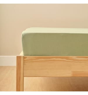 Spannbettlaken aus 100% Baumwollsatin Basic Double 160x200x35 cm - Nebelgrün