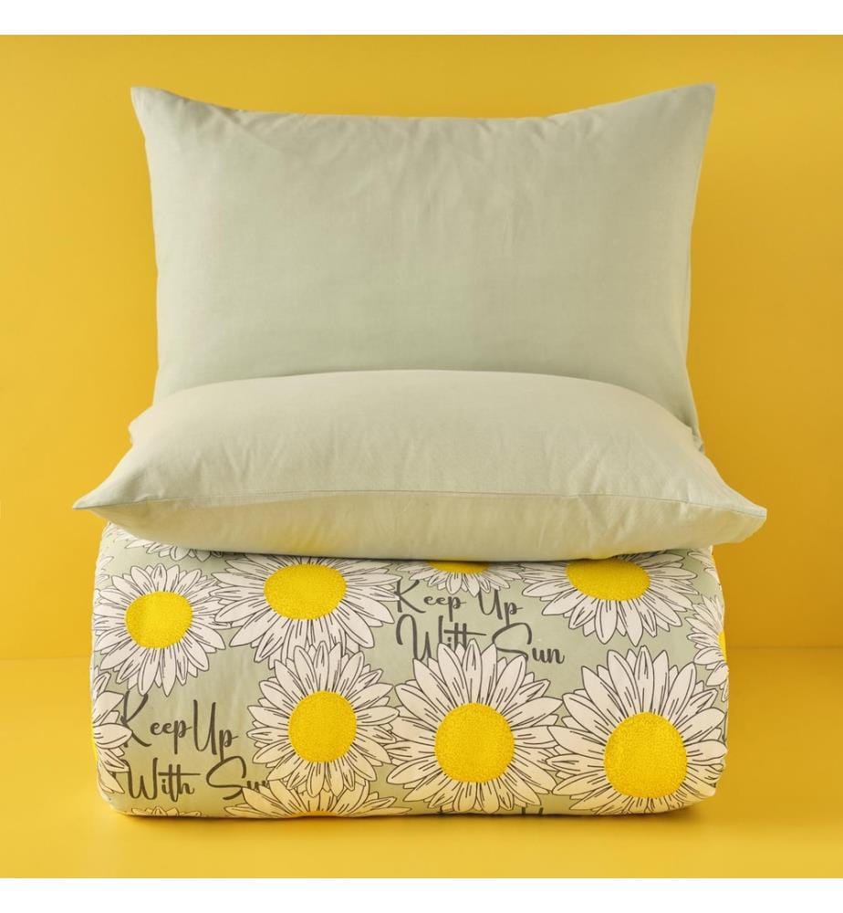 Super Kingsize-Bettbezug Daisy 260x240 cm - Grün