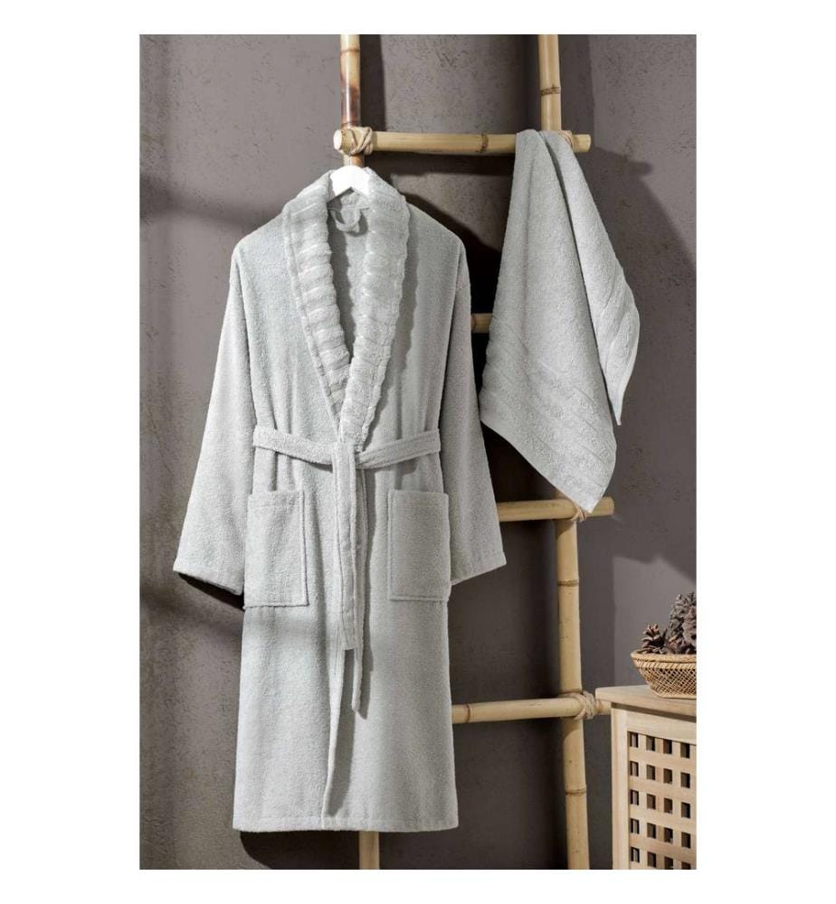 Set de peignoir Carla - Gris clair