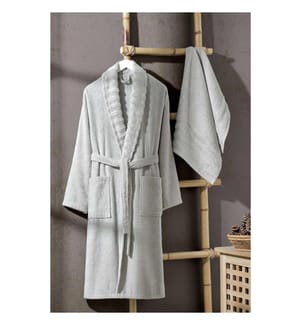 Set de peignoir Carla - Gris clair