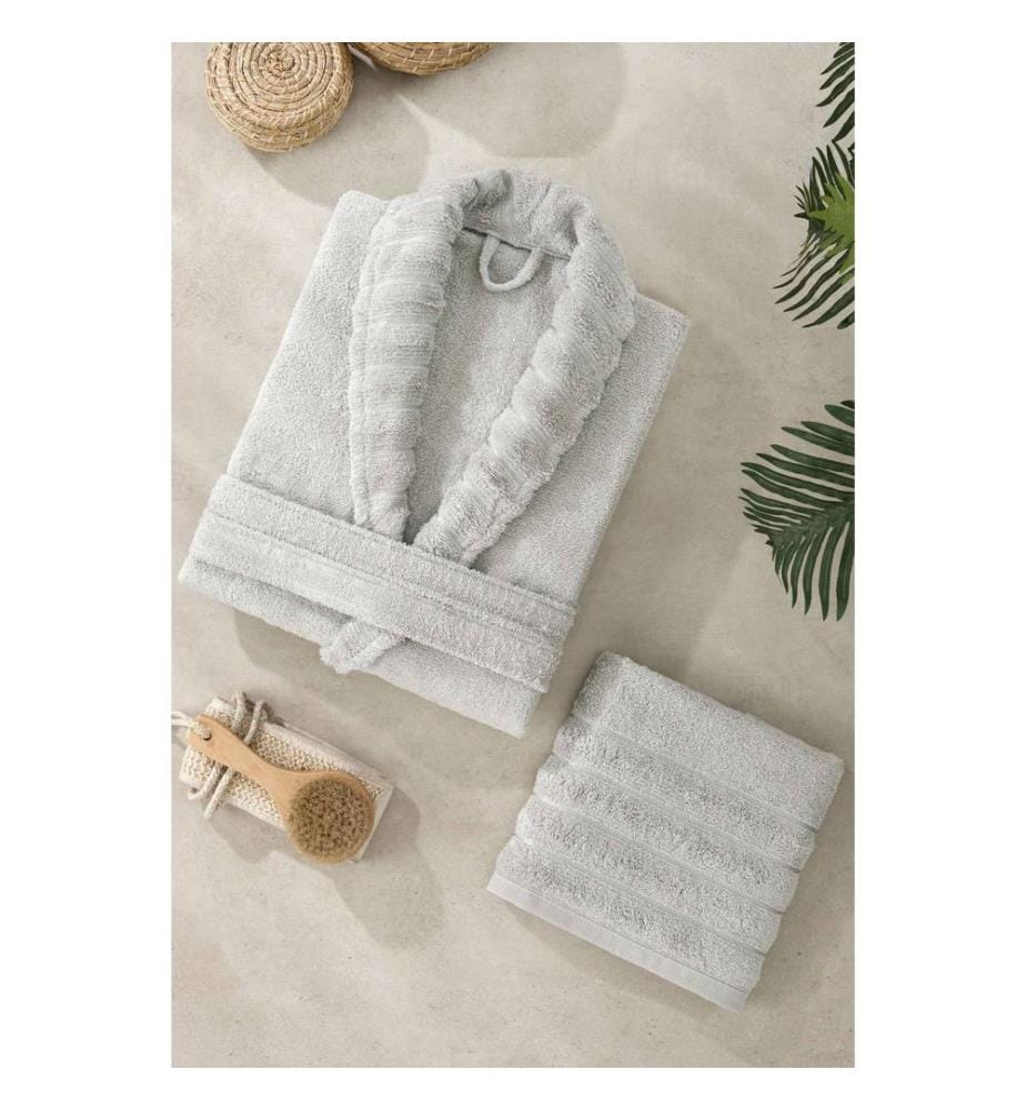 Set de peignoir Carla - Gris clair