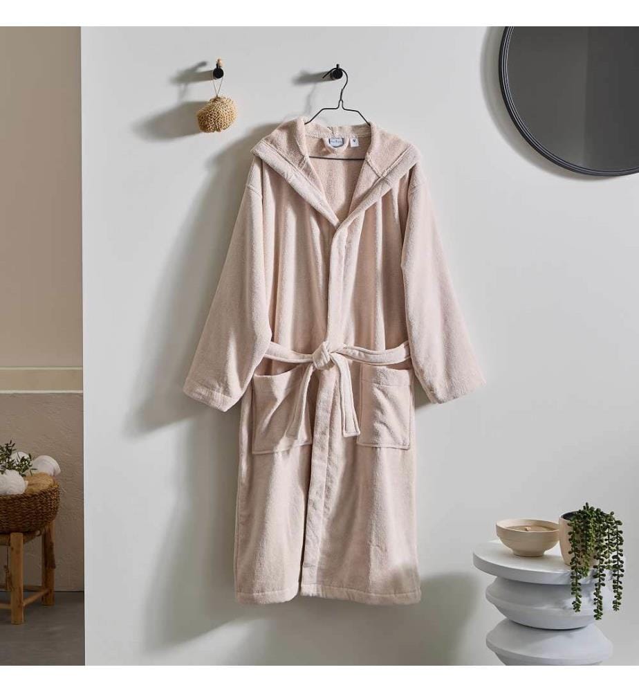 Peignoir à Capuche 100% coton & velour 430g/m2 - Ficelle