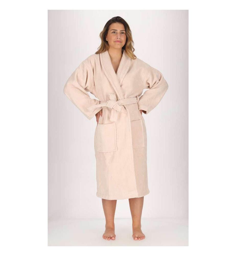 Peignoir à Capuche 100% coton & velour 430g/m2 - Ficelle