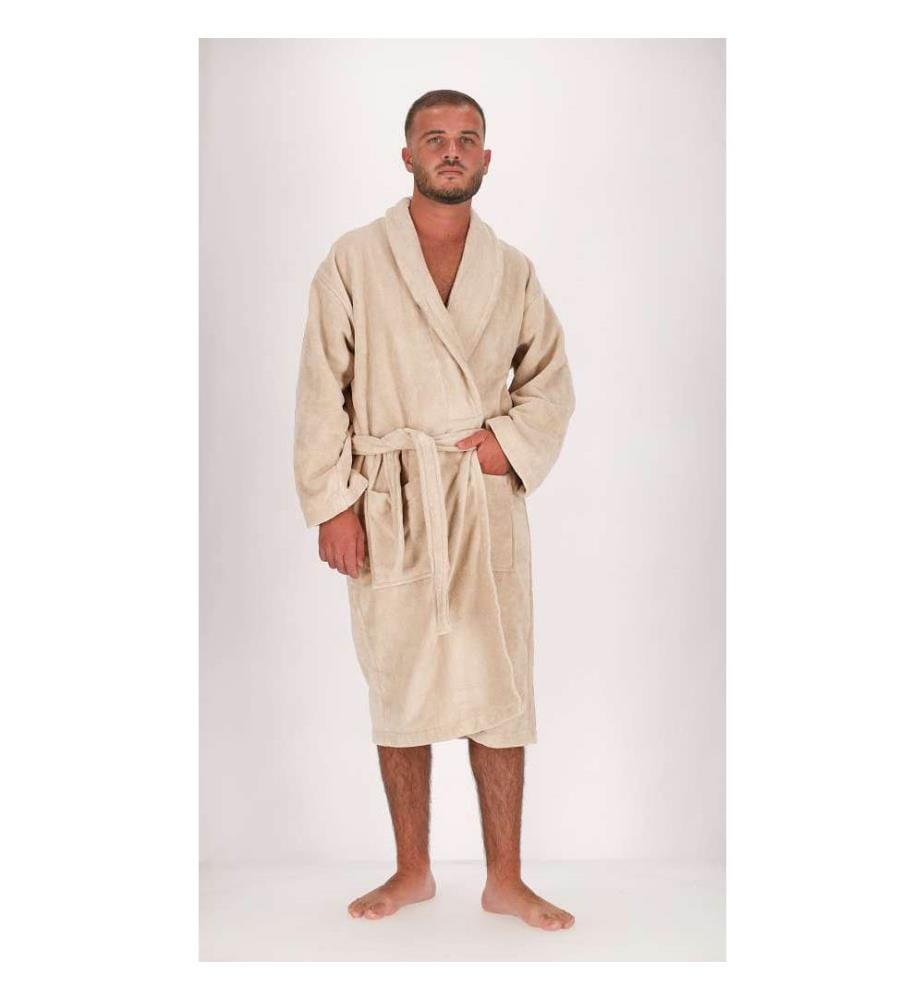 Peignoir à Capuche 100% coton & velour 430g/m2 - Ficelle