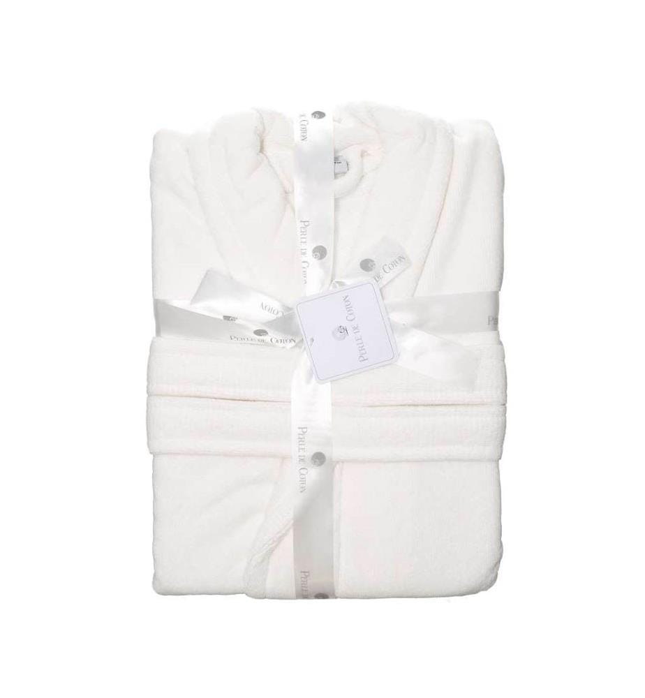 Peignoir à Capuche 100% coton & velour 430g/m2 - Blanc