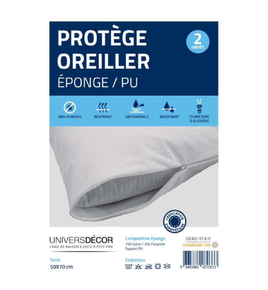 2er-Set Kissenschutz Schwamm Wasserdicht Anti-Milben - 50 x 70 cm