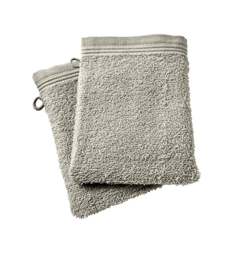 Lot de 2 Gants de Toilette Spa 100% Coton 15 x 21 cm Sable