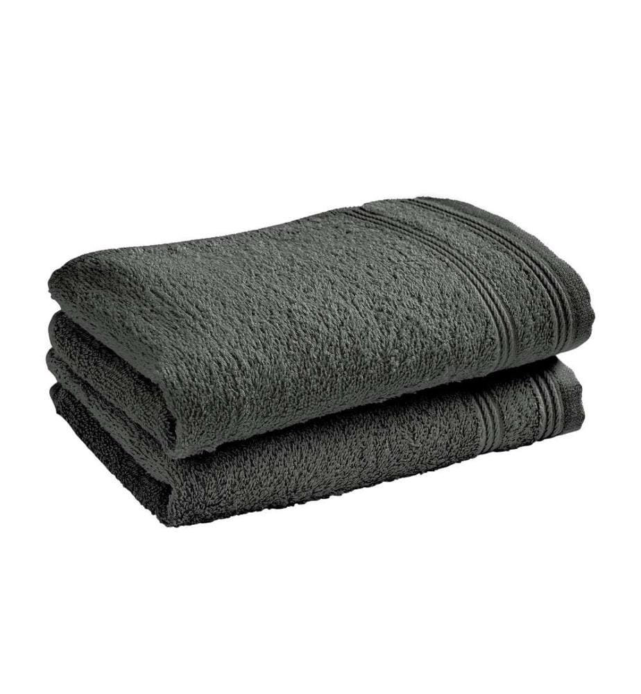 Lot de 2 Serviettes Invite Eponge 100% Coton Spa 30 x 50 cm Ardoise