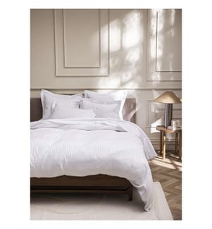 Flachbettlaken "Prestige" 270x300cm - 100% Baumwollsatin gekämmt mit feinen Streifen / 120 Fäden /cm², Reine Baumwolle