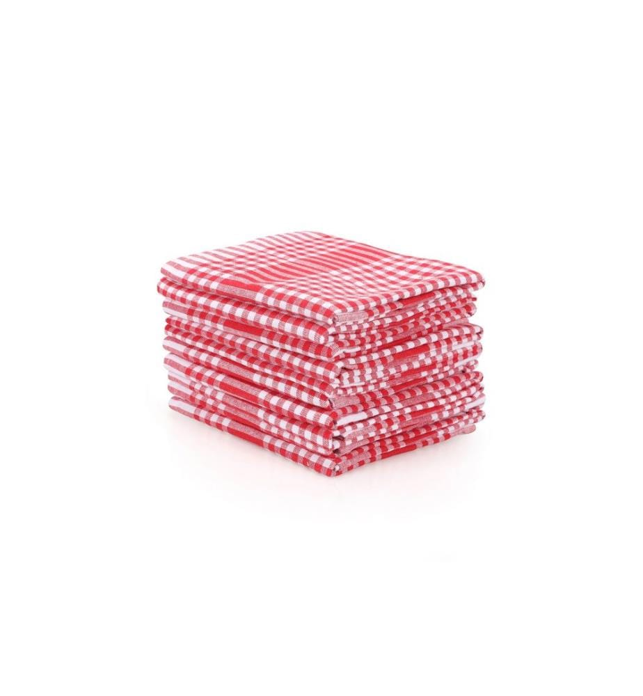 Serviettes coton – Rouge & Blanc