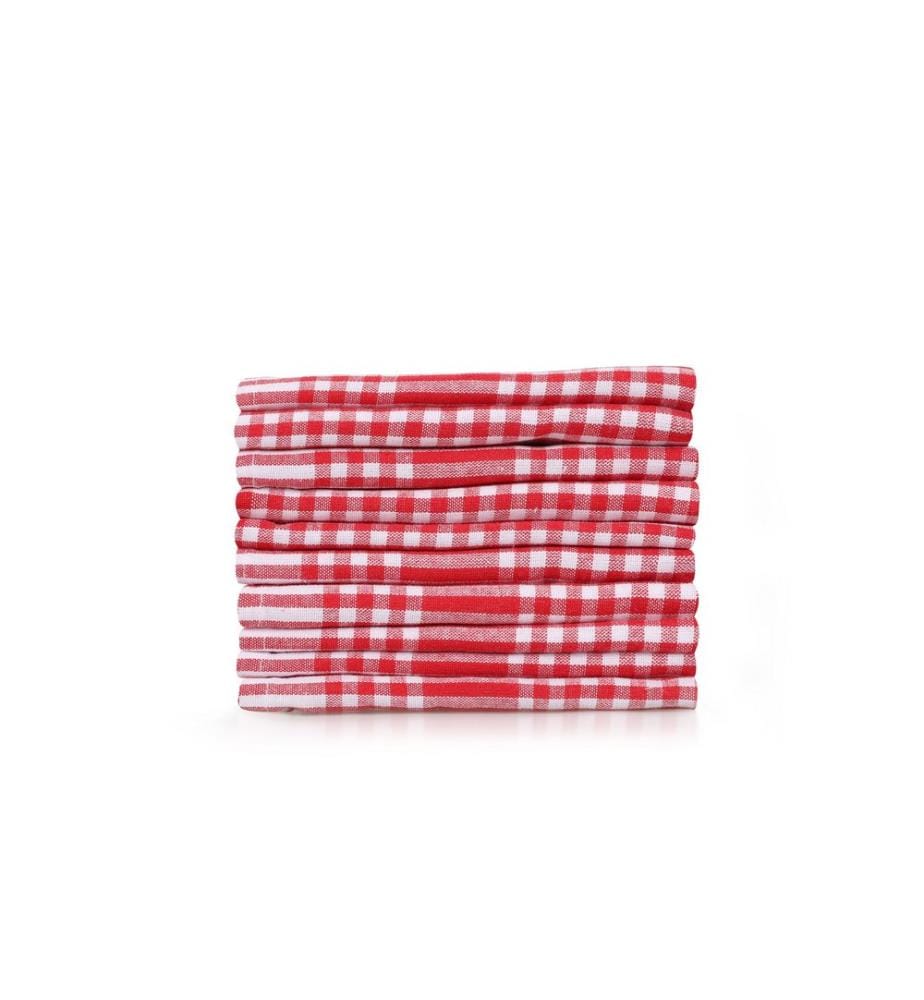 Serviettes coton – Rouge & Blanc