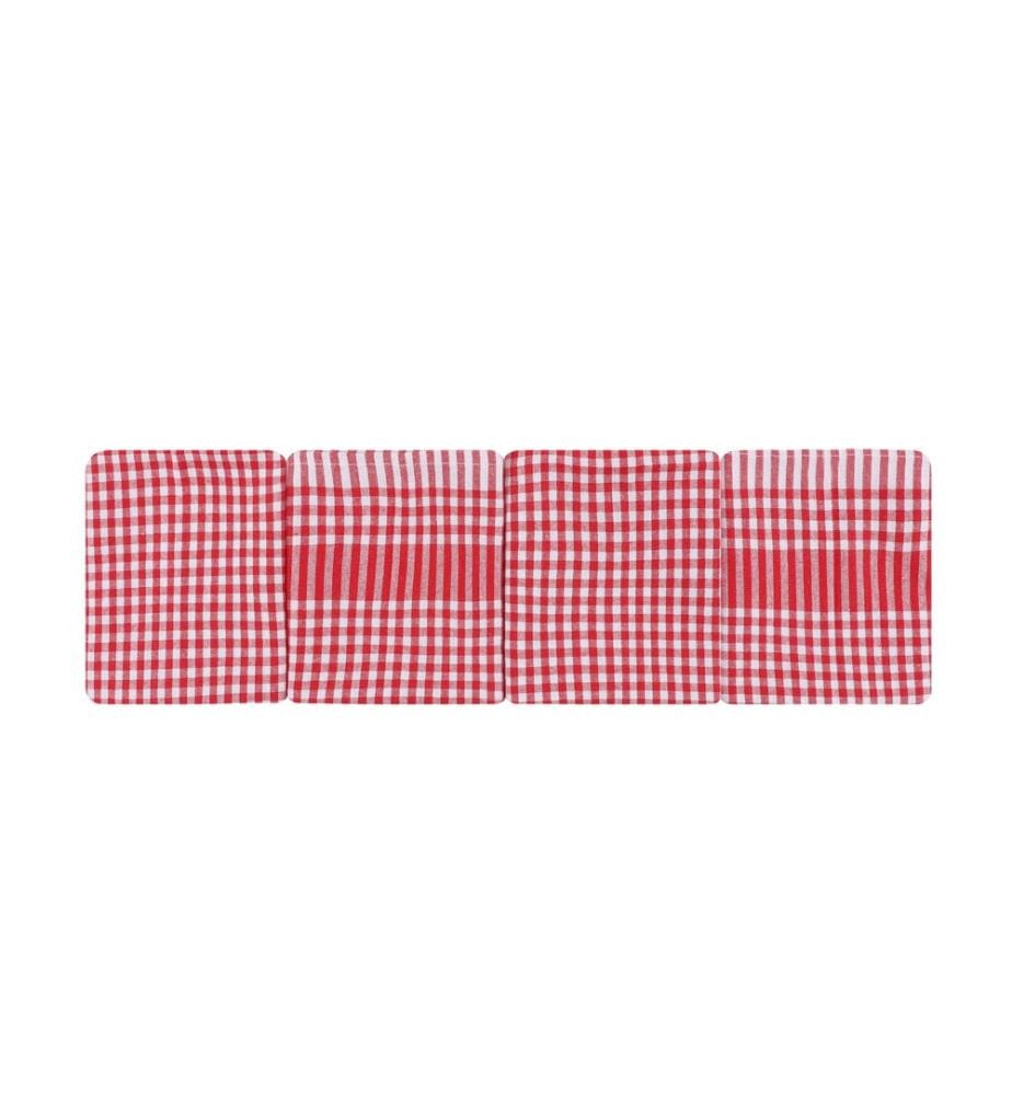 Serviettes coton – Rouge & Blanc