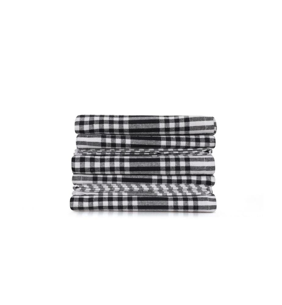 Serviettes coton – Noir/Blanc