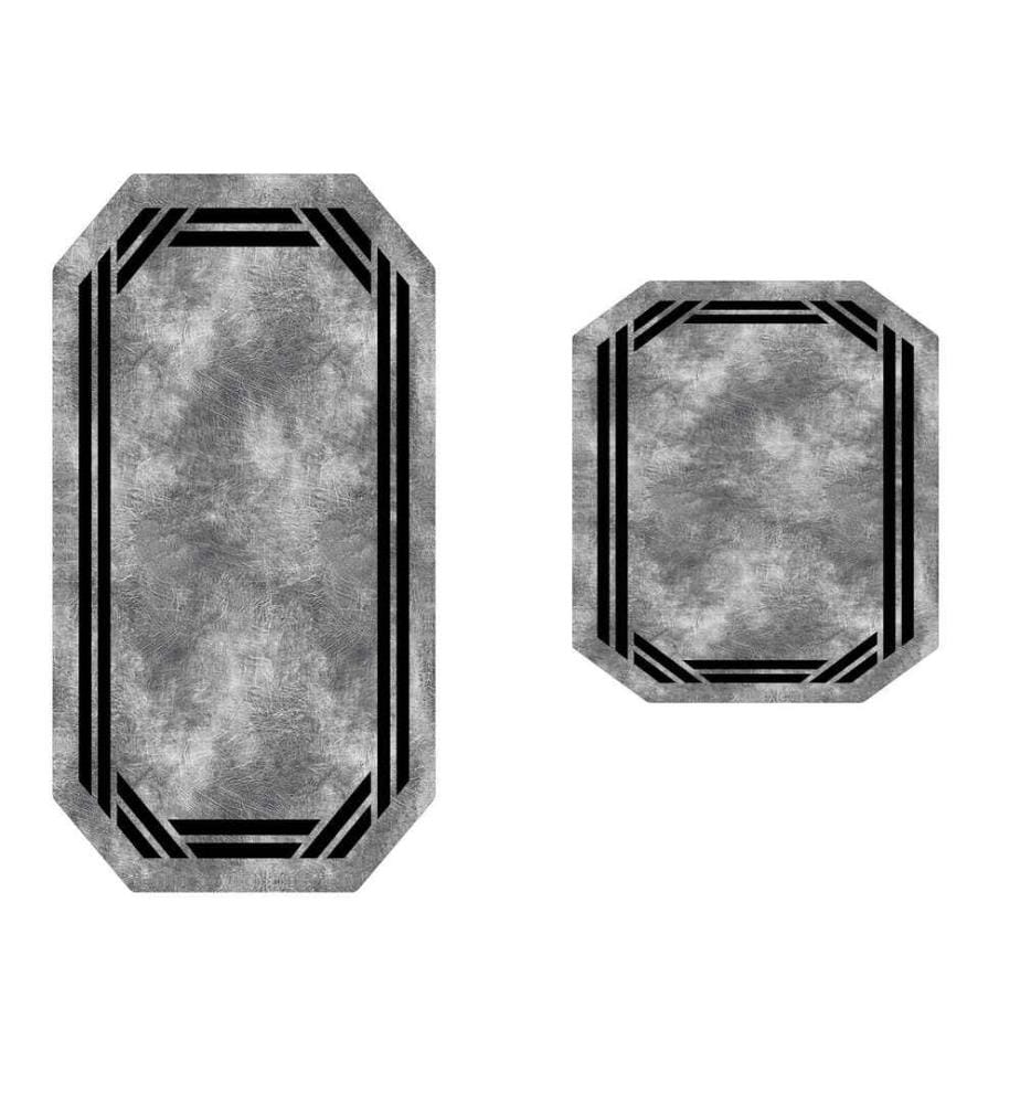 Set di tappeti da bagno a 2 pezzi - Grigio e nero