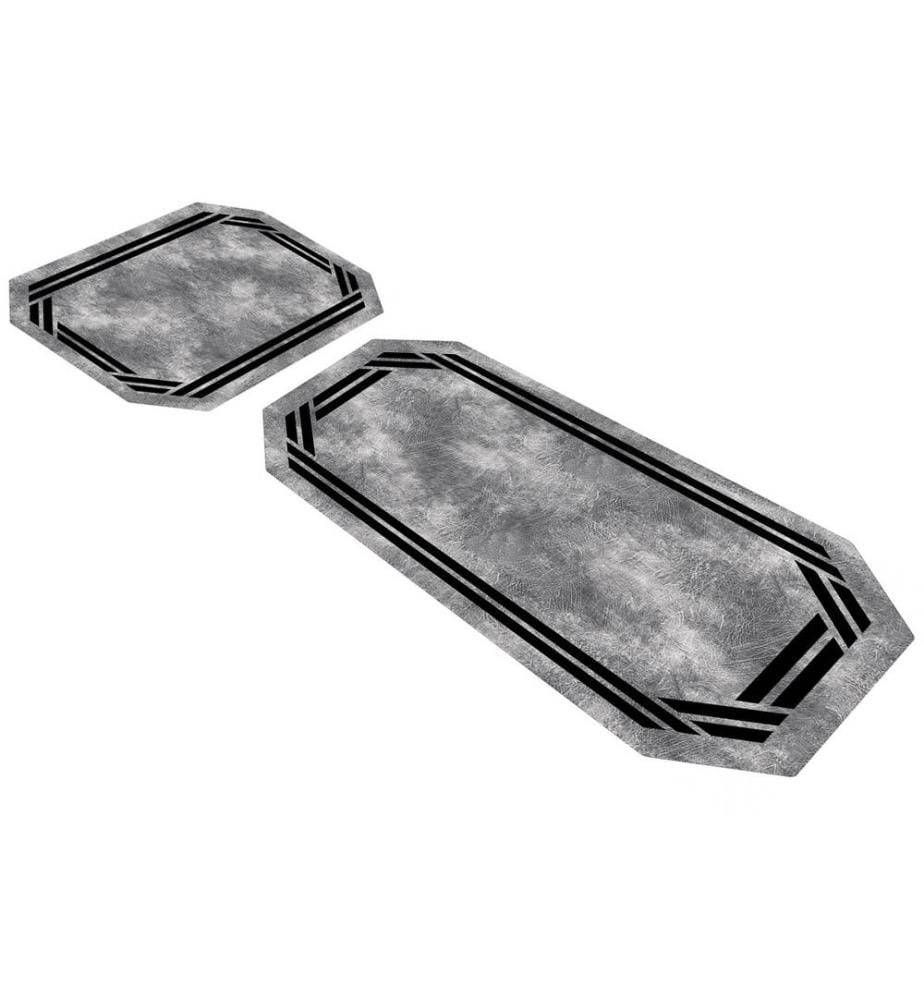 Set di tappeti da bagno a 2 pezzi - Grigio e nero