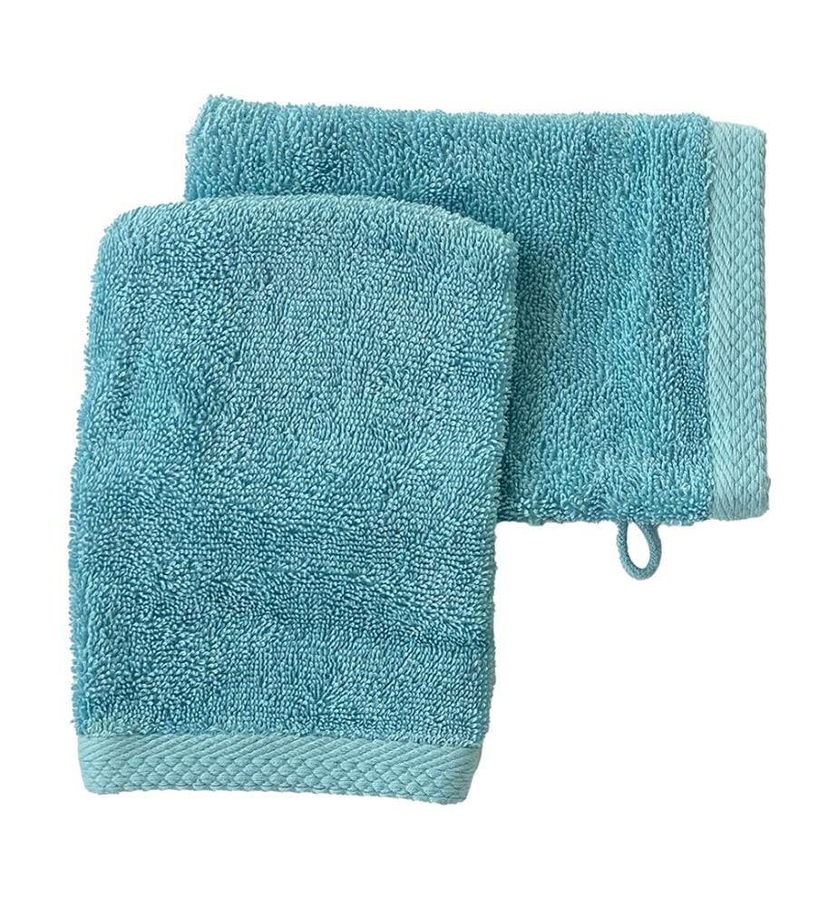 2er-Set Waschhandschuhe aus Baumwolle 600 g/m², - 16 x 21 cm