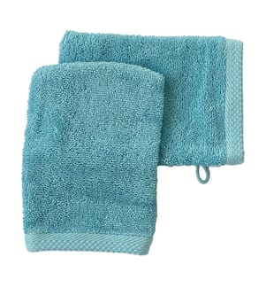 2er-Set Waschhandschuhe aus Baumwolle 600 g/m², - 16 x 21 cm