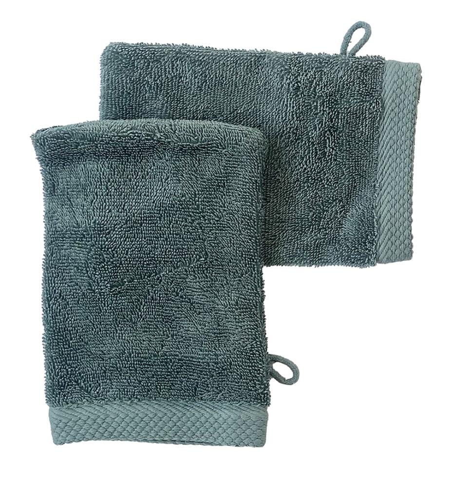 2er-Set Waschhandschuhe aus Baumwolle 600 g/m², - 16 x 21 cm