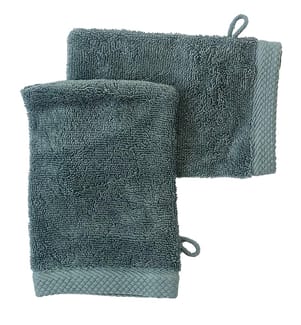2er-Set Waschhandschuhe aus Baumwolle 600 g/m², - 16 x 21 cm