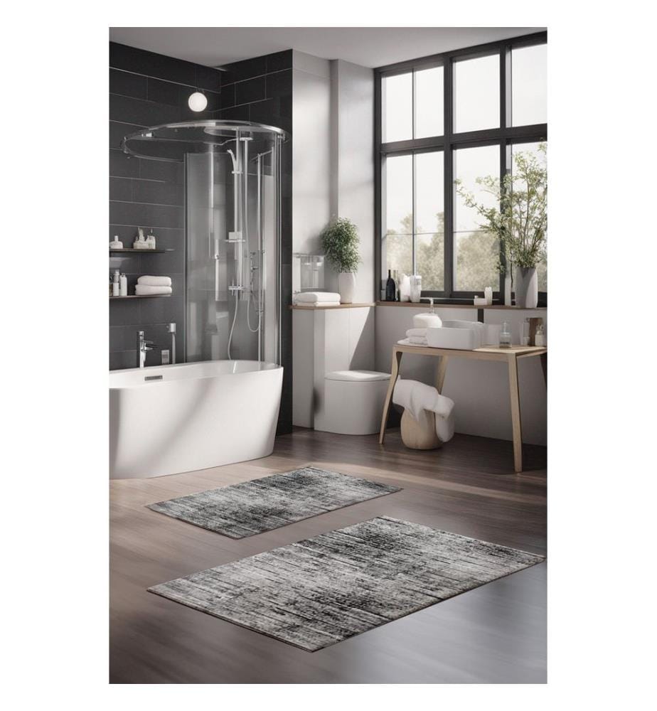 Badematten-Set, 2-teilig, mehrfarbig, 100 % Polyester