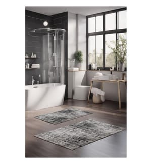Badematten-Set, 2-teilig, mehrfarbig, 100 % Polyester