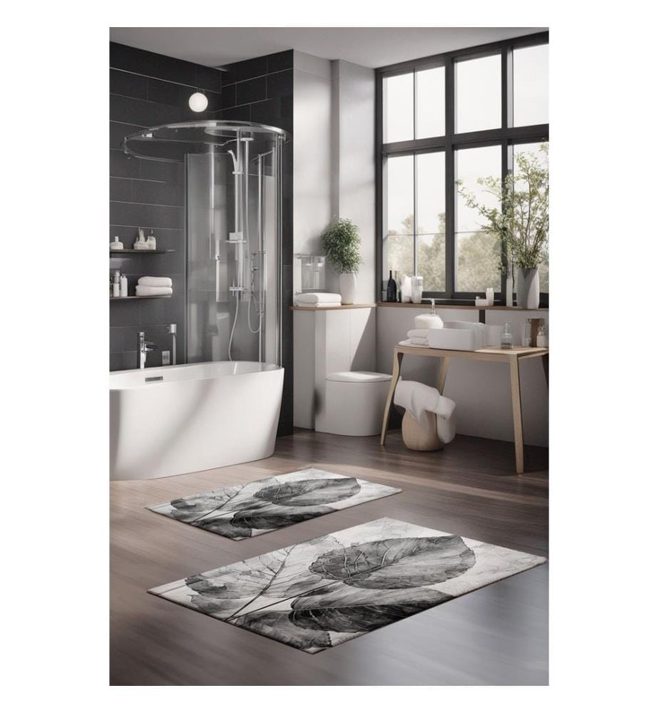 Badematten-Set, 2-teilig, mehrfarbig, 100 % Polyester
