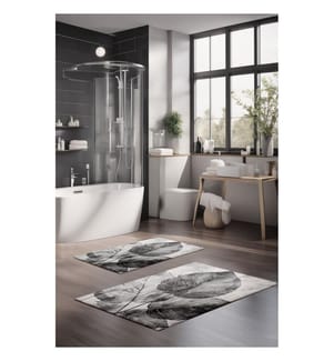 Badematten-Set, 2-teilig, mehrfarbig, 100 % Polyester